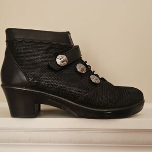 Alegria Heidi Black Heeled Boots Timeless Design